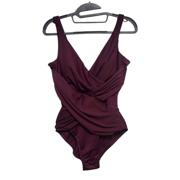 MIRACLESUIT Illusionist Crossover w/ Mesh Swimsuit One Piece Tummy Control - Picture 1 of 12